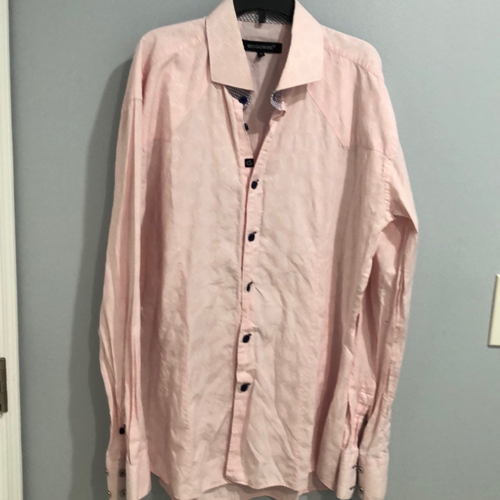 Bogosse Pink Geometric Long Sleeves Button Down Shirt Men’s Size 6 (XXL)